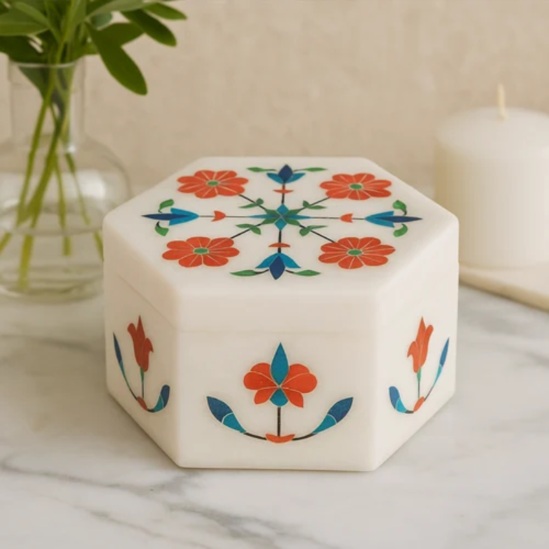 Handcrafted Marble Inlay Gift Box
